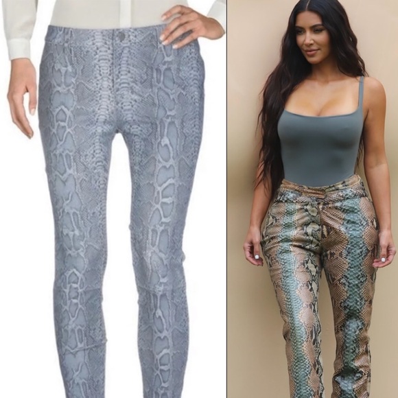 NEW ⭐️ $1,000 J Brand Python Leather pants - Picture 1 of 12